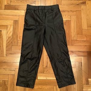 Wide Leg Leather Pants